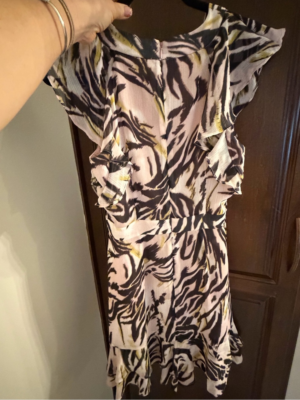 Bar III Pink Zebra-Print Ruffle Dress - Picture 5 of 5